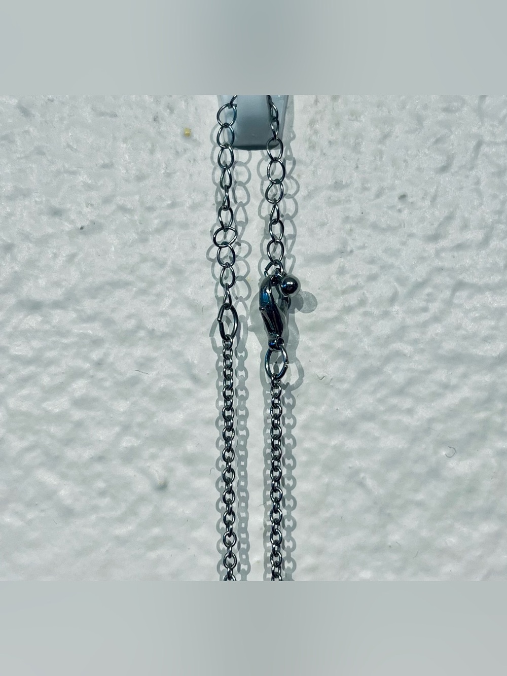 Vintage Y2K Silver Tone Chain Necklace with Clear Crystal Pendant - Picture 3 of 3